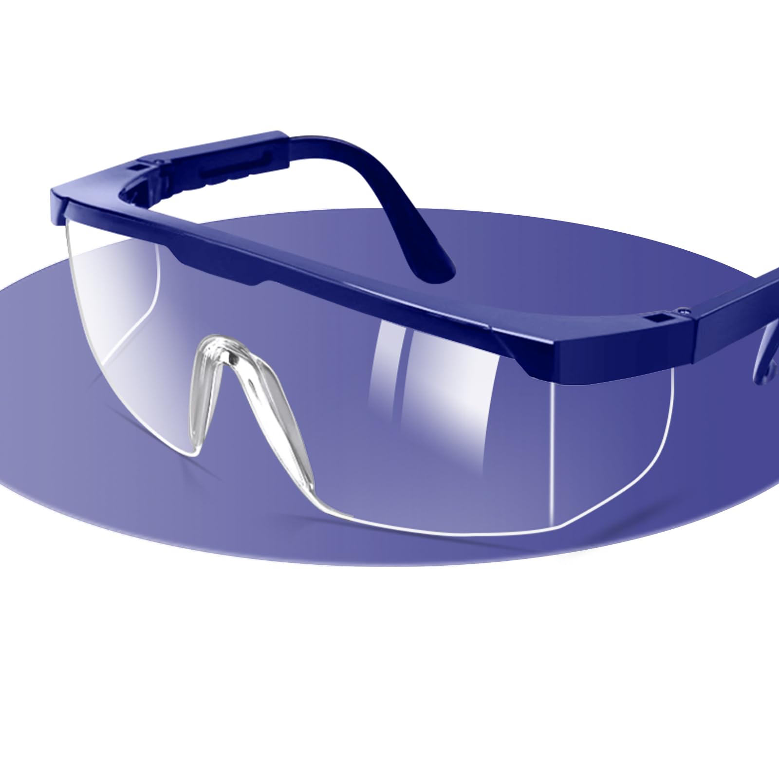 Gafas de seguridad sobre gafas, gafas de seguridad antivaho con lentes transparentes de visión amplia, patillas ajustables, gafas ligeras para hombres y mujeres