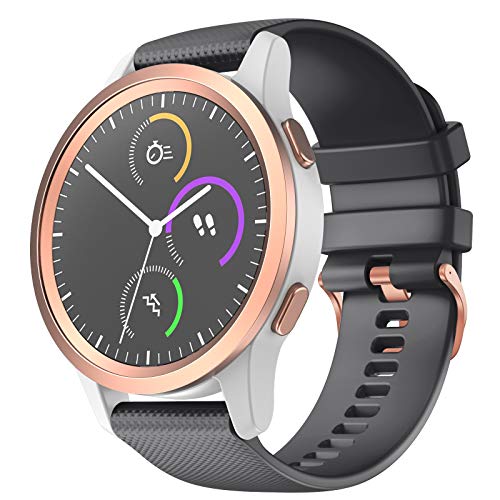 Correa de silicona ágata para Vivoactive 4 con elegante hebilla de oro rosa 3