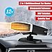 Car Heater,12V Portable Car Heater Plug into Cigarette Lighter 2 in 1 Fast Heating Defrost Defogger 360 °Rotatable Handheld Car Windscreen Defogger Window Defroster (Black Silver)