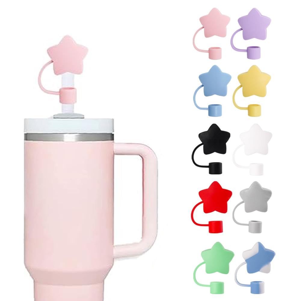 Topper in silicone per cannuccia, per Stanley da 30 e 1,134 g, con ali a forma di cuore, copertura in paglia riutilizzabile, copertura per cannuccia, per Stanley