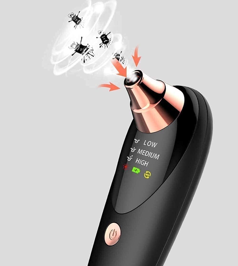 Aspirapolvere Pore - Strumento di rimozione Neri, Kit estrattore di Acne Cleaner Pore, USB Ricaricabile con Luce Blu aggiornata 3 sonde di aspirazione sostituibili per Donne e Uomini