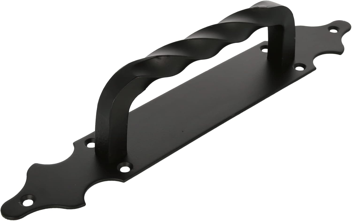 Amig - Handle for Passage or Entry Doors Mod.101 | 280 x 45 mm | Rustic Style Handle | Forged Type | Zamak Black Finish | Includes Coach Screws