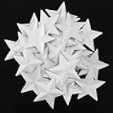 40 PCS White Mini Metal Barn Star Home Decorative Accents,Metal Stars for Crafts, Lucky Star of Hope Handmade Accessory Stars for Wall Decoration and Craft Project Supply 1.57-Inch