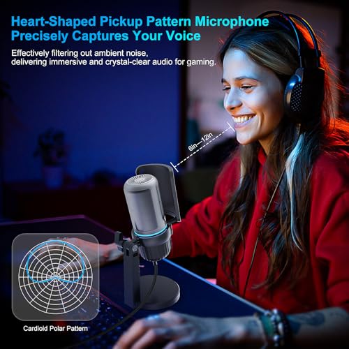 CMOCIIY USB Condenser Gaming Mic, PC Computer Microphone for Streaming - image 7