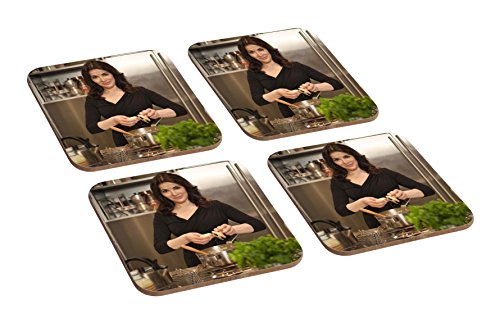 Nigella Lawson Cook 4 pièces Ensemble de sous-verre en bois