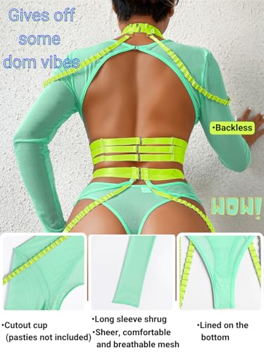 Image of Kaei&Shi Rave Outfit, Adjustable Strappy, Contrast Color, Choker, Chain Belt