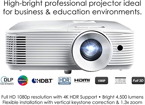 image for Optoma EH412x Professional 1080p Projector | 4,500 Lumens for Daytime 