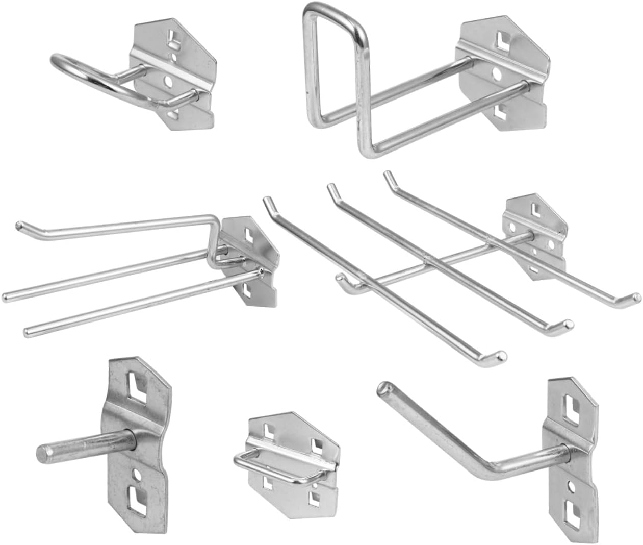 7Pcs Steel Tool Hanging Hook Set Wall Mounted Storage Rack for Garage Workshop Rust-Resistant Organizer Hooks for Wrench Coil Tape Hacksaw