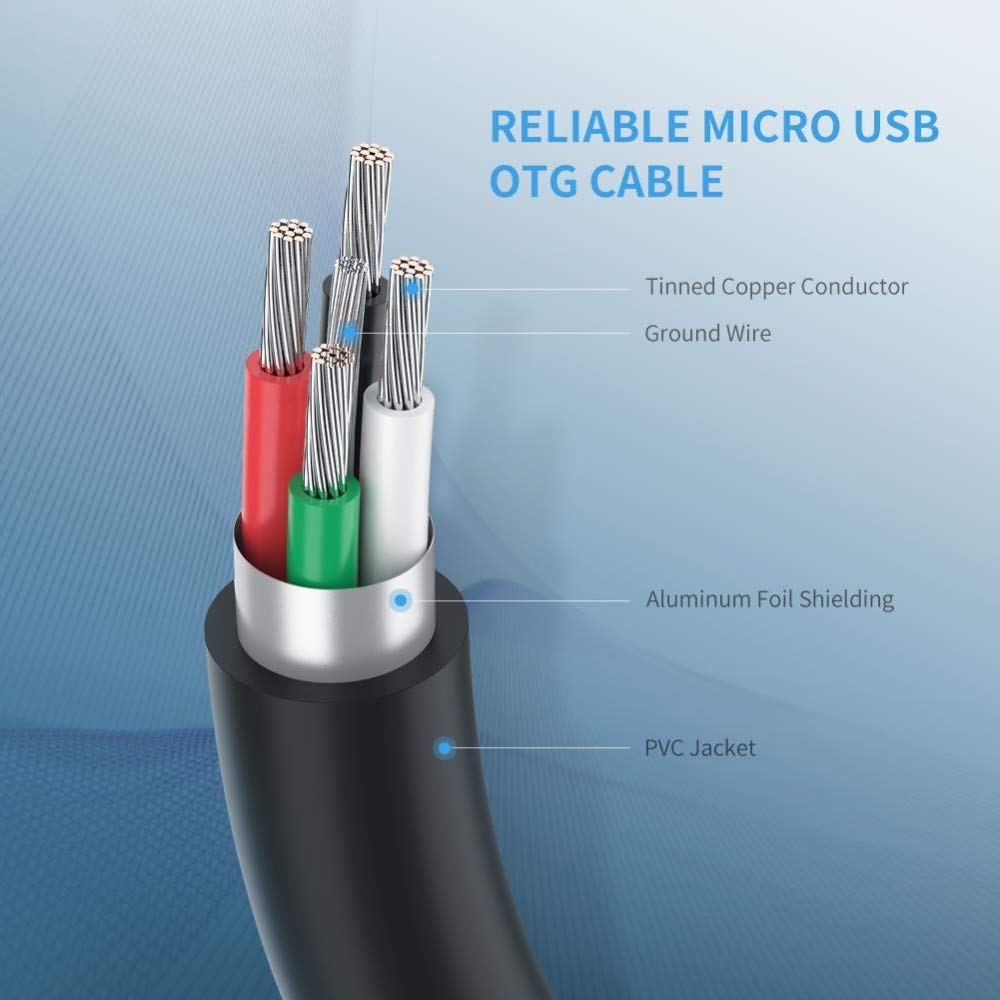 Adaptateur Micro Usb Mâle Vers Usb A Femelle Otg 2 En 1, En Ance