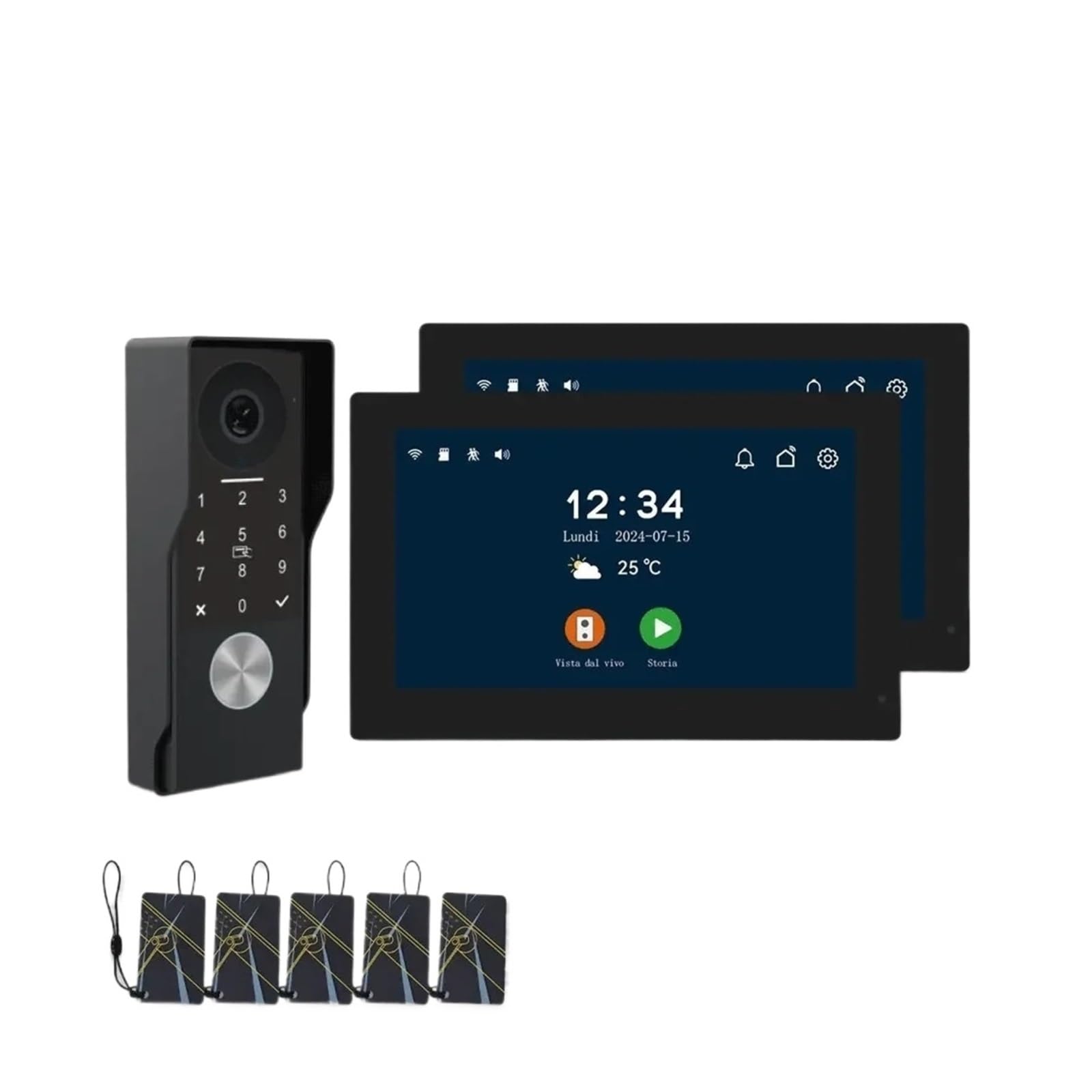 HVSYVVSRL Touch Screen Supports IP Cable1080P Waterproof Camera WIFI7/10-inch IPS2cableTuya Smart Intercom Doorbell With Cable Two Way Audio(1V2 7inch B)