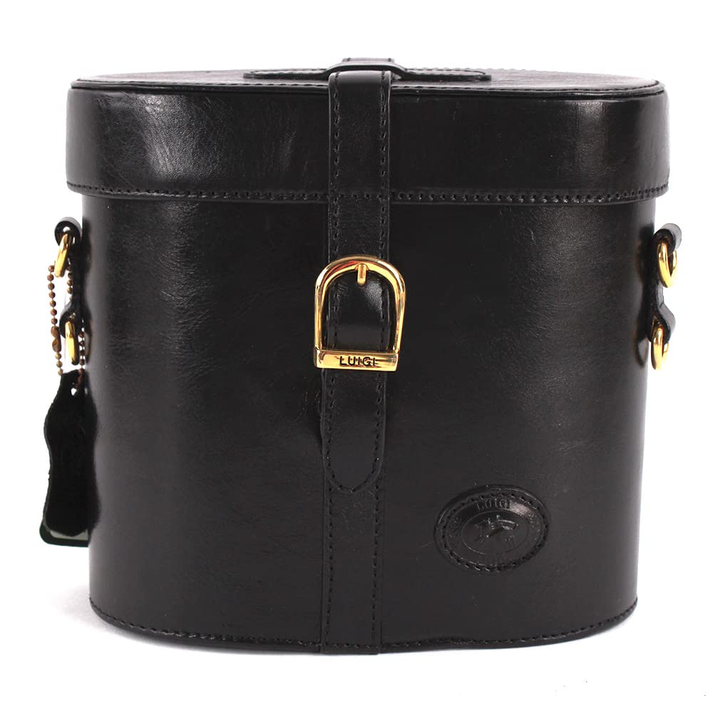 Luigi's Ladies Black Barrel Bag - Stylish Handbag for Day or Evening, Spacious and Unique Design