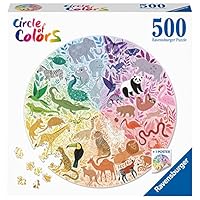 Ravensburger Circle of Colours - Animals Circular 500 Piece Jigsaw Puzzle for Adults and Kids Age 10 Years Up
