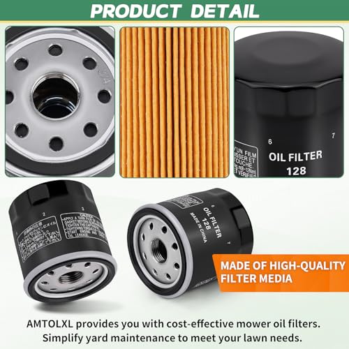 Image of 49065-0724 Oil Filter for Kawasaki 49065-7010, Fit Kawasaki FH381V-FH721V, FH601D-FH770D, FX751V-FX1000V, FJ180V, FX801V, FX850V Engines, Replaces AM107423,120-634,1016467, 49065-2071 2 Pcs
