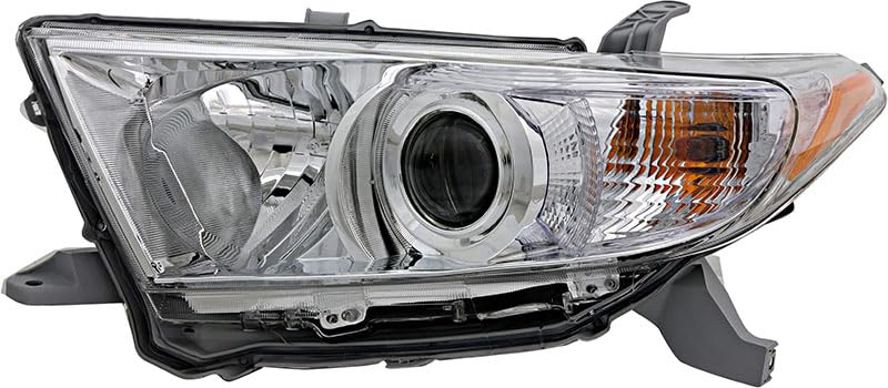 JP Auto Compatible with Toyota Highlander Headlight Lamp 2011 2012 2013 Halogen Driver Left Side