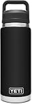 YETI Rambler 26 oz Bouteille, Isolée sous vide, en acier inoxydable avec bouchon en écharpe, noir