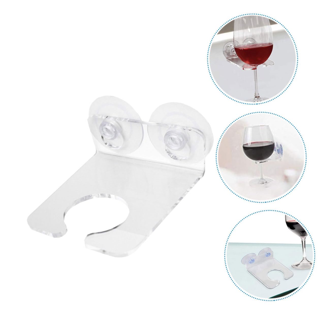 Cabilock 5 Juegos Estante De Copa De Vino Soporte para Vino En La Bañera Portavasos para Bañera Titular De La Cerveza De La Bañera Pegar En Portavasos Acrílico Transparent 2 Piezas * 5