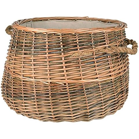 Holzkorb aus Weide Feuerholzkorb für Kaminholz Cover
