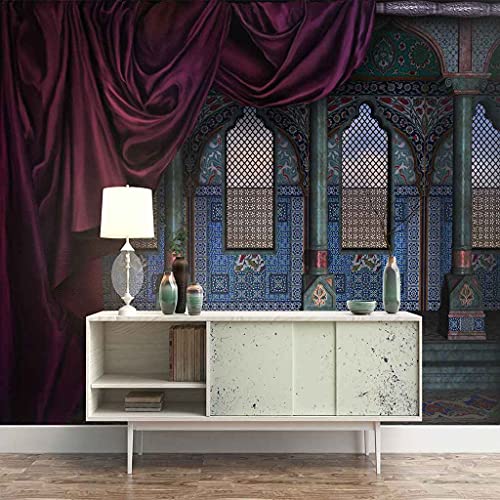 Papier peint bleu 300x210 cm mural auto-adhésif salon - 2