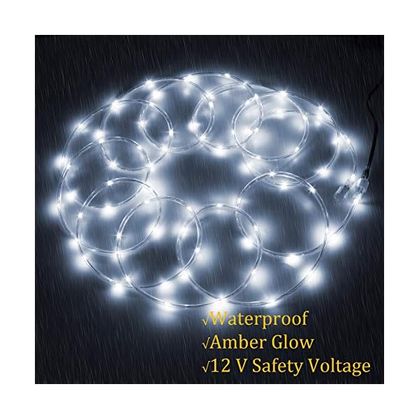Areful led rope lights outdoor, waterproof strip lights, 12v low voltage with adaptor, connectable and flexible - image 3