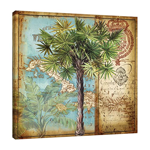 Jaxson Rea "Antique Palm Tree II Gallery Wrapped Canvas by Tre Sorelle Studios, 12" x 12"