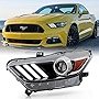 ACANII - For [HID/Xenon Model] 2015-2017 Ford Mustang LED Tube Projector Headlight Headlamp Assembly Left Driver Side
