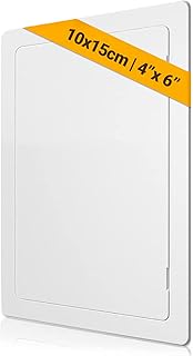 Paintable Access Panel 100x150 mm, High-Grade ABS Plastic Panels for Inspection Hatch, Fuse Box Cover Cabinet, Wall and Ceiling, Conceals Wires, Meters, Pipes, Fits Flush to Surfaces