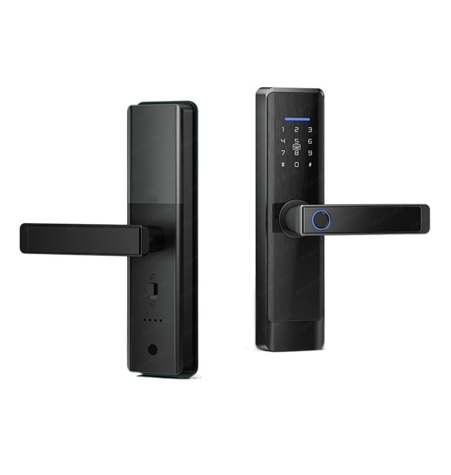 CVFRDD Smart Door Knob, Smart Door Lock Tuya APP Fingerprint Digit Intelligence Electric 5 Unlock Method Support 8 Language Voice Keyless Entry Door Handle(Without Mortise Lock)