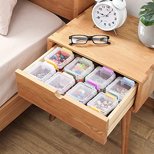 Nicunom 24 Pack Mini Plastic Storage Containers Box, 3.1" x 2.6" x 2" Stackable Bead Organizers with Lid, Clear Plastic Small Storage Box for Small Craft Items, Jewelry, Beads - Image 5