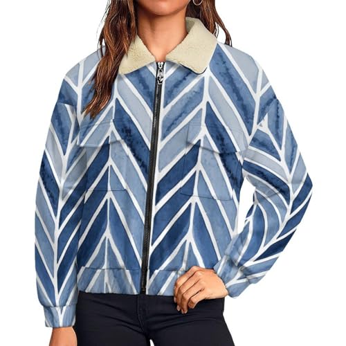 Veste polaire femme hiver chaud blouson haut d'extérieur imprimé géométrique S-5XL