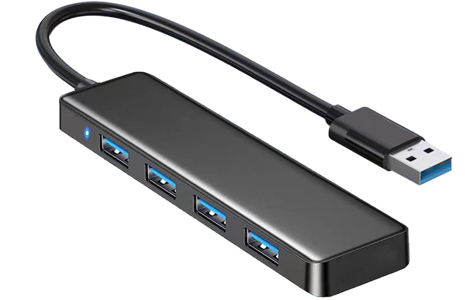 High-Speed 4 Port USB Hub 5Gbps Data Hub Splitter, Stable Multi-Port Expander Adapter for Laptop Desktop PC, Xbox, External Hard Drive, Flash Disk, Printer