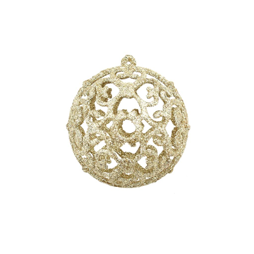Juego de 100 bolas de Navidad doradas brillantes, plástico, 3/4/6 cm, con hilo, decoración tradicional festiva