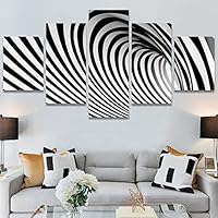 SIGNWIN 5 Panel Canvas Wall Art Modern Art Decorative Elements Fun Geometric Mixed Media Multicolor Patterns for Home Decorations Ready to Hang - 60