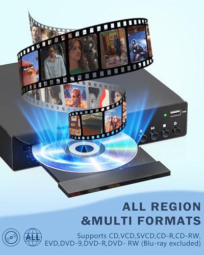 image for SHIWAKOTO DVD Players for TV with HDMI, All Region Free DVD Player for