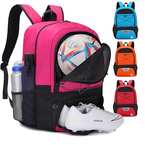 Hsmihair Soccer Bag-Soccer Backpack&Backpack for&Football Volleyball& Basketball,with Ball Compartment and Training Package