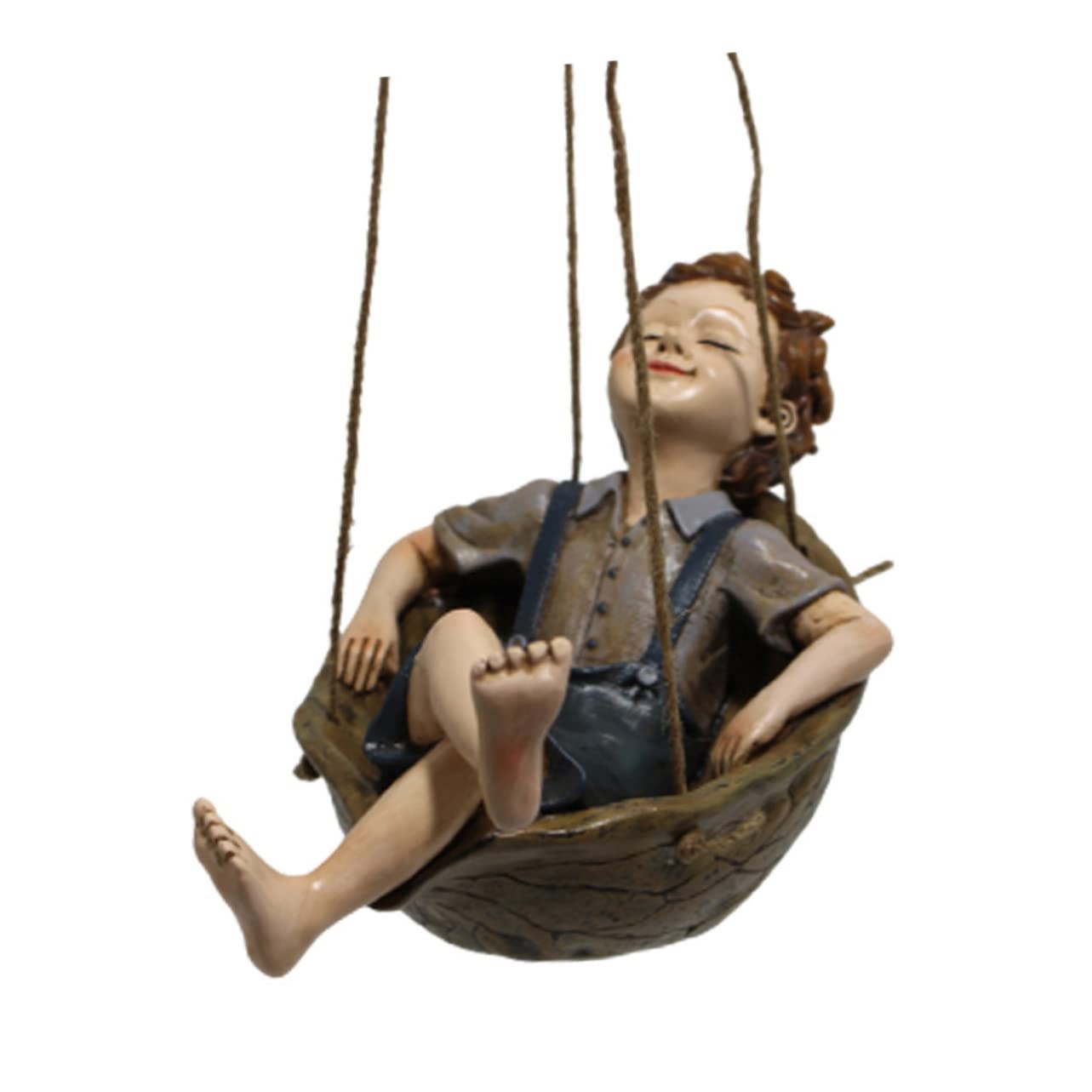 Homoyoyo 1pezzi Altalena in Resina Dipinta Mano Ornamento Per Esterni Decorazione Da Appendere Per Giardino Pendenza in Resina Realistica