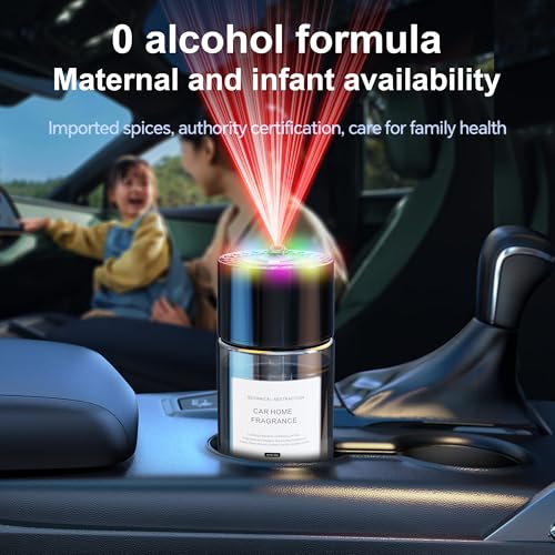 Image of Rechargeable Car Air Fresheners,160ml Oil Car Diffuser Experience by Atomization, RGB Ambient Lights with Star Projection,Adjustable Concentration, Smart Auto On /Off, Built-in Battery (Ocean)
