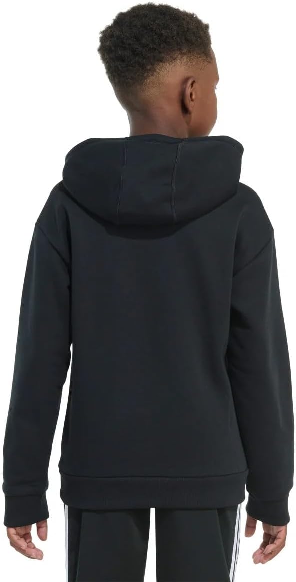 Adidas Youth Boy's Fleece Long Sleeve Graphic Logo Pullover Hoodie (US, Alpha, Large, Regular, Grey Heather)
