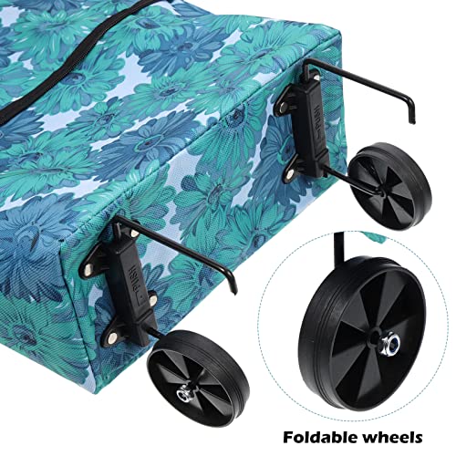 Luxshiny Faltbare Einkaufstasche Mit Rollen Faltbarer Einkaufswagen Einkaufstrolley Tasche Auf Rollen Oxford Stoff… – Bild 8
