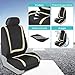 FH Group Car Seat Covers Front Set in Cloth for Low Back Car Seats with Removable Headrest, Universal Fit, Automotive Washable for SUV, Sedan, Van Beige