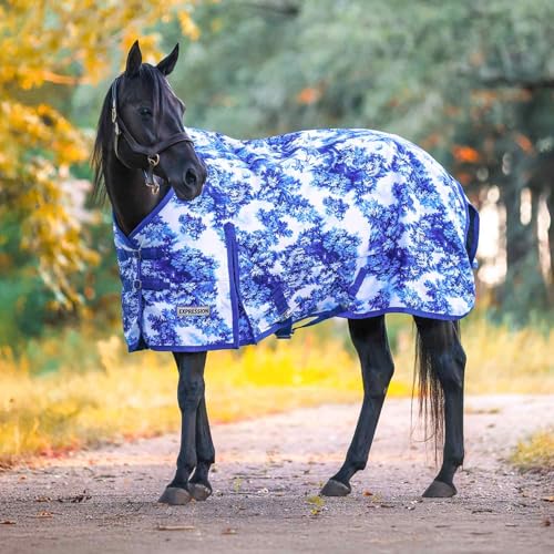 Jeffers Expression 1200 Denier Standard Neck Turnout Sheet, 84" - 0g Lightweight Waterproof Horse Blanket, Breathable Outdoor Rug with Straps, Gussets, Tail Flap, Adjustable Fit - Equestrian Toile - Image 4