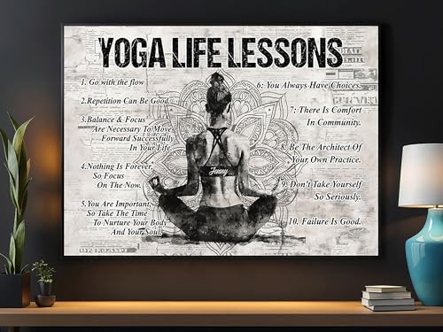 Personalized Yoga Life Lessons Canvas – Inspirational Wall Art Gift for Women
