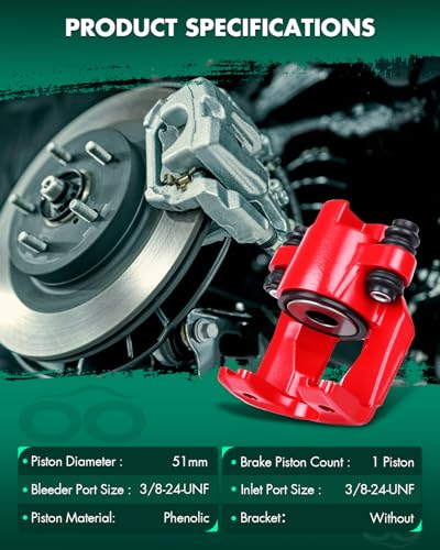 Image of SCITOO Rear Right Brake Caliper Without Bracket 18-4679 Red Compatible For Ford 1997-2004 For Lincoln 1998-2010