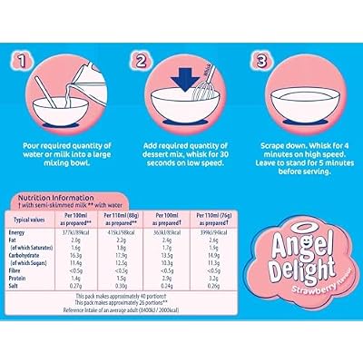 Angel Delight Strawberry Flavour - 59g - Pack of 6 (59g x 6)