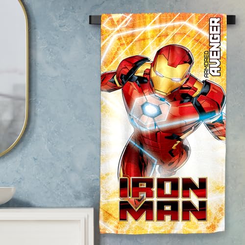 Image of Sassoon Marvel Ironman Cotton Kids Bath Towel in 400 GSM- 60 cm x 120 cm