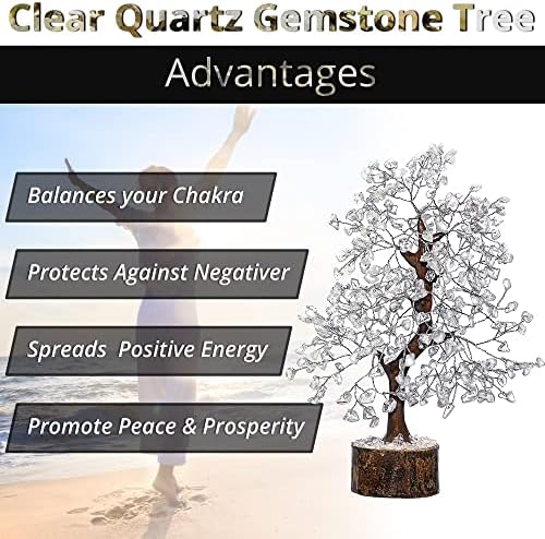 Miniatura 3 de Árboles de cristal de cuarzo transparente para decoración del hogar, decoración de escritorio de oficina, cristales curativos de chakras y piedra