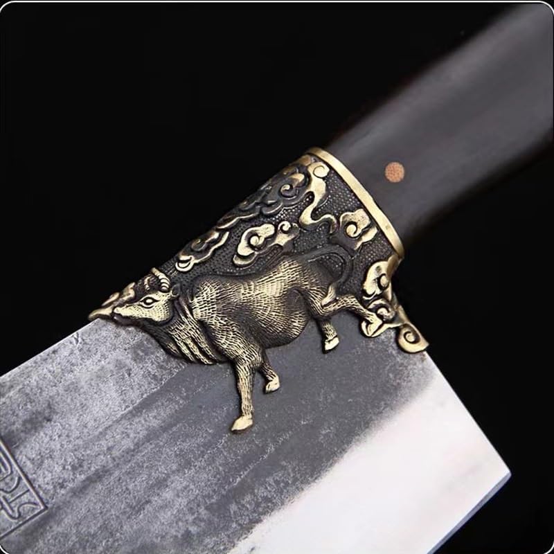 Meat Cleaver,Cleaver Knife 8.5 Inch Chopper Knife Sharp Butcher Cleaver Slicing Fixed Blade Handmade Forged Longquan Kitchen Knives Meat And Poultry Tools (Color : Chopper Knife-B)