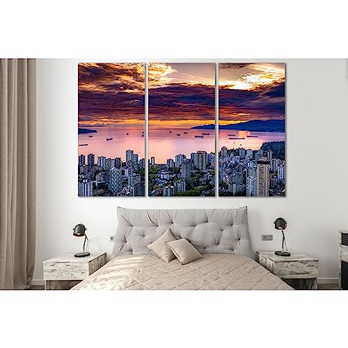 Toile paysage urbain ciel brun ZELLART tableau décoration murale