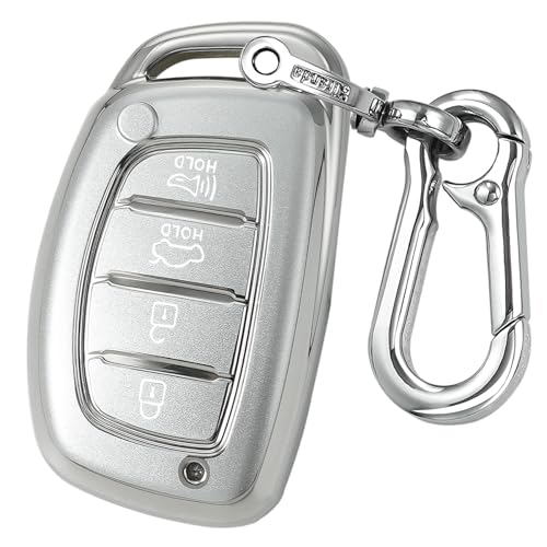Protection clé Hyundai anti-choc en TPU souple argenté pour éviter les rayures