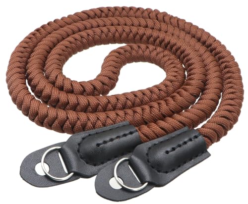 Correa para cámara de fotos en paracord marrón de 120 cm para cuello