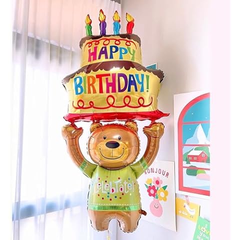 D-Fokes Oversized Teddy Bear Cake Design Birthday Party Backdrop Decoration Premium Packaged Aluminum Film Material Inflatable Toy Cover
